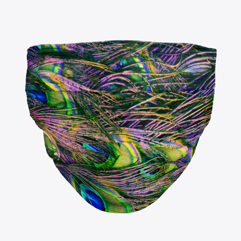BIZARRE Peacock Feather FACE MASK