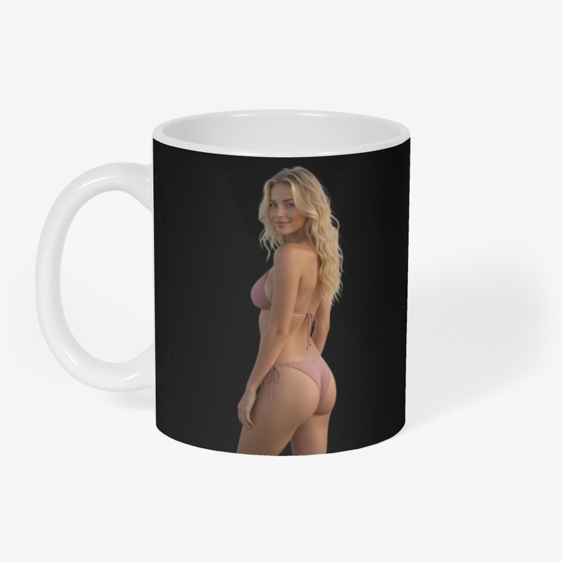 Pink Bikini Blonde Model Sticker