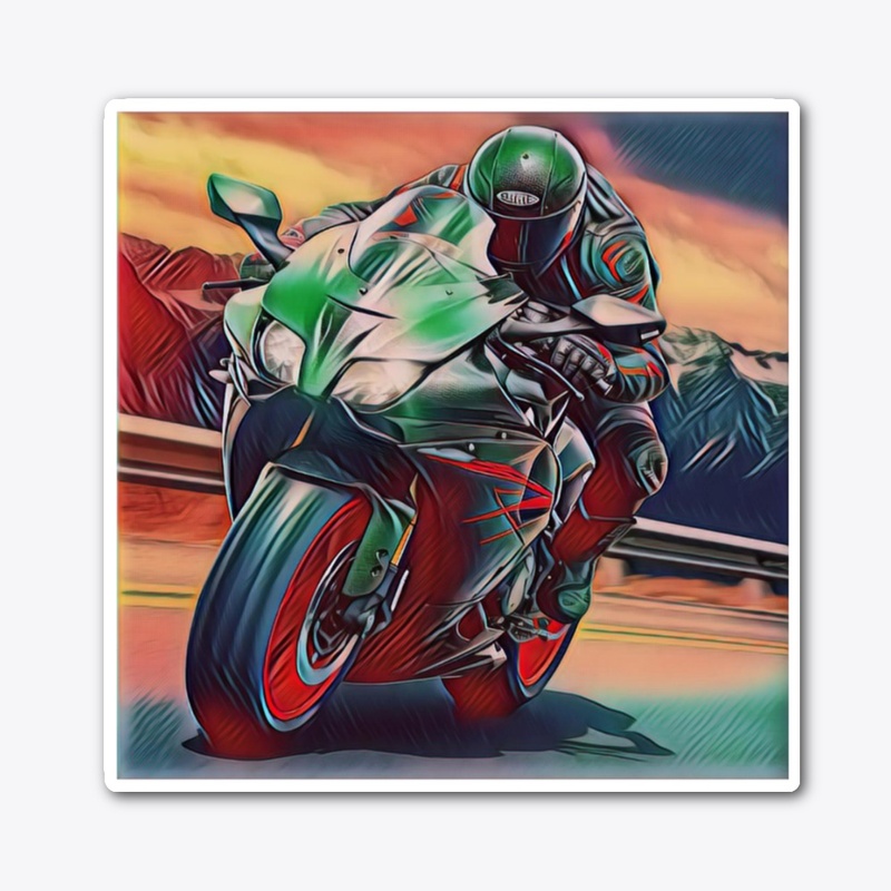 "Motorcycle Racer" Design on T-shirt -