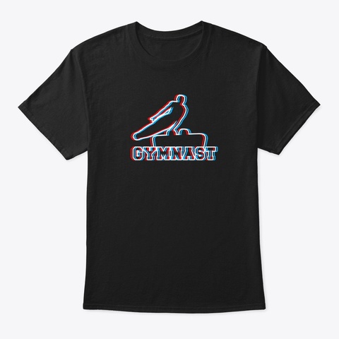 Gymnast  Black T-Shirt Front
