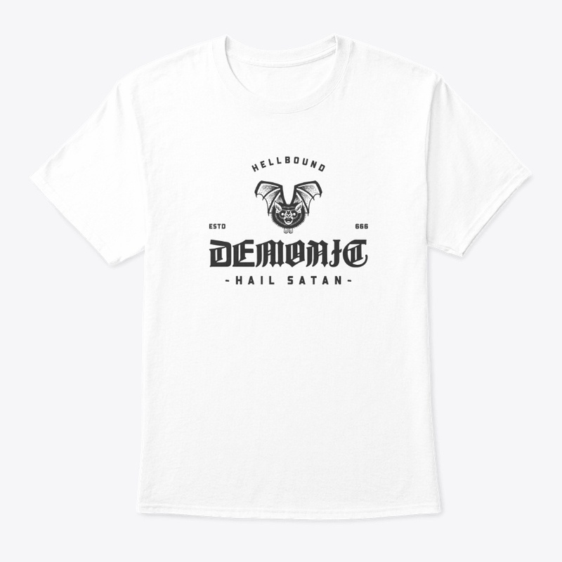 Demonic Hail Satan Bat B&W