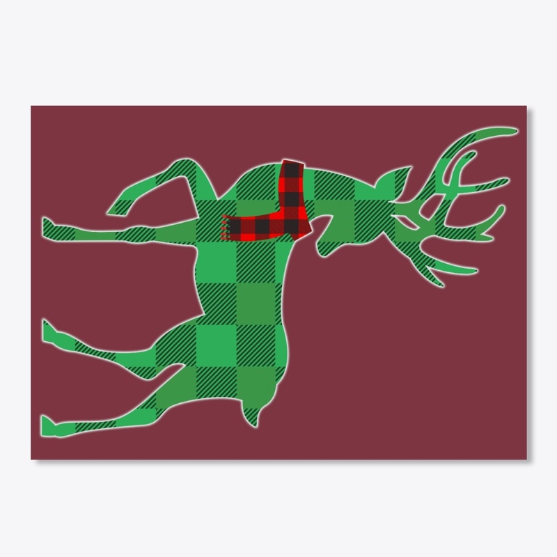 Reindeer With Buffalo Plaid Style