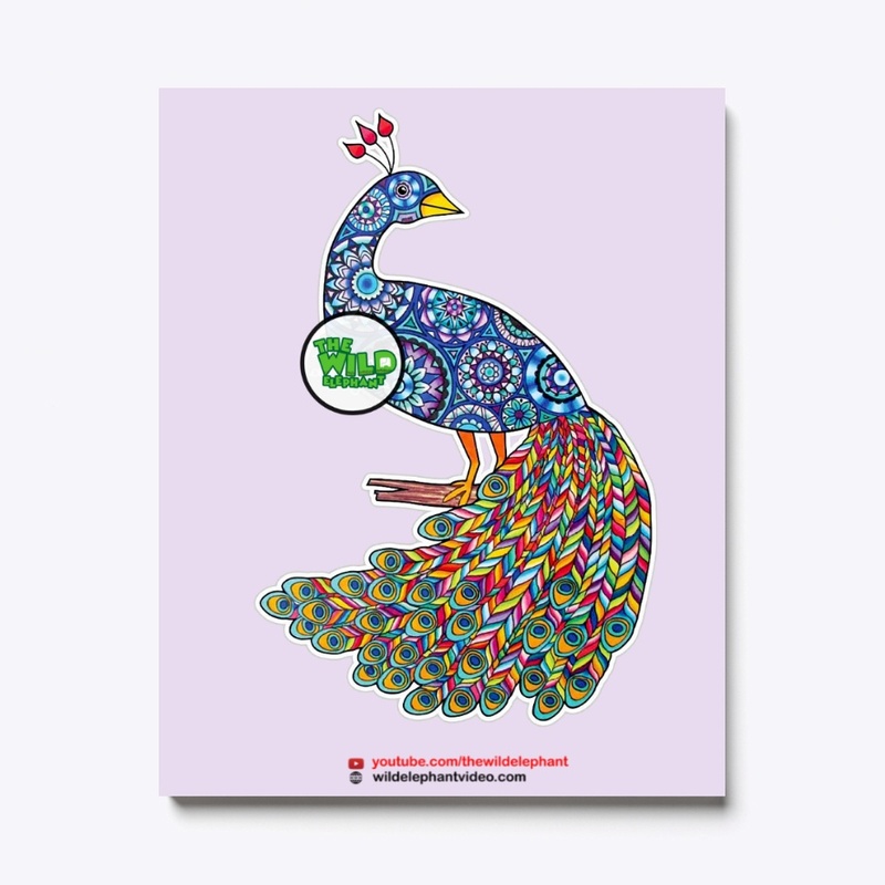 Multicolor Peacock Design Canvas Print