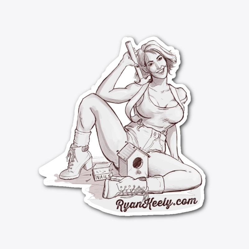 Ryan Keely Hardware Line Drawing Sticker