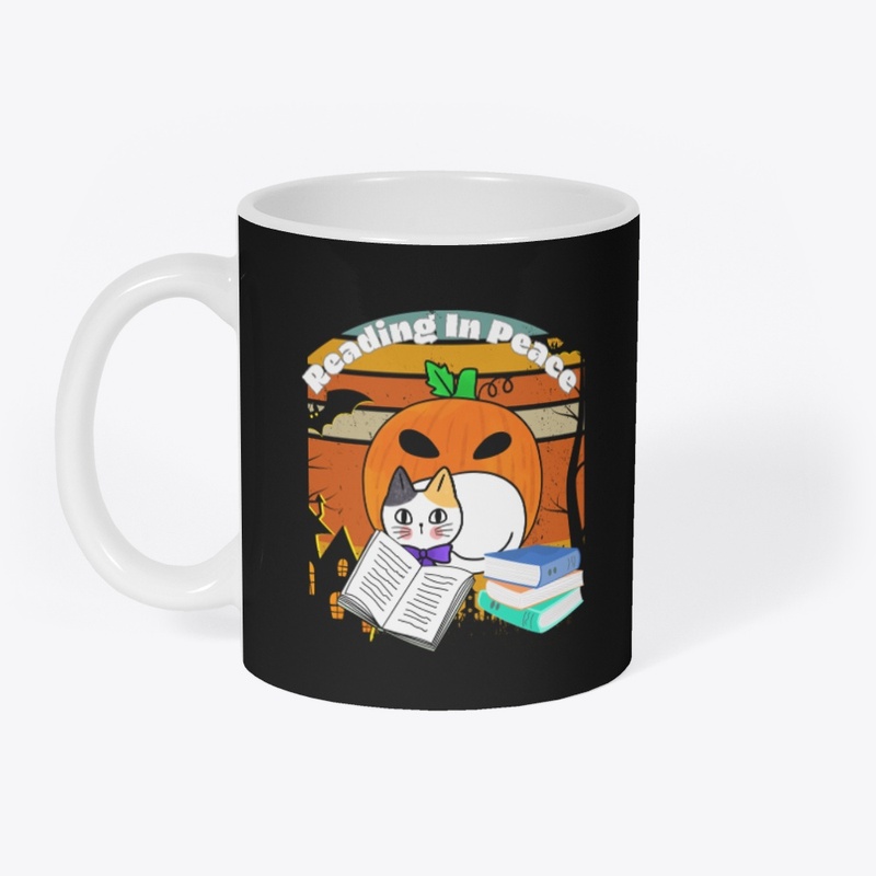 Read in peace Halloween cat book lover 
