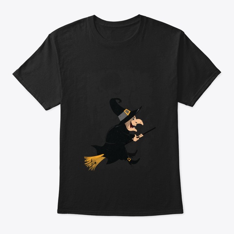 Witch Design Black T-Shirt Front