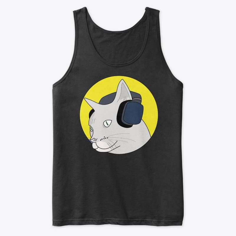 Musical Cat with a Headphone