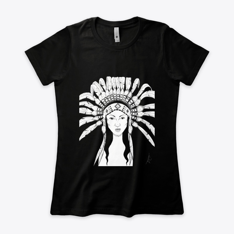 Native American Woman With Headdress 