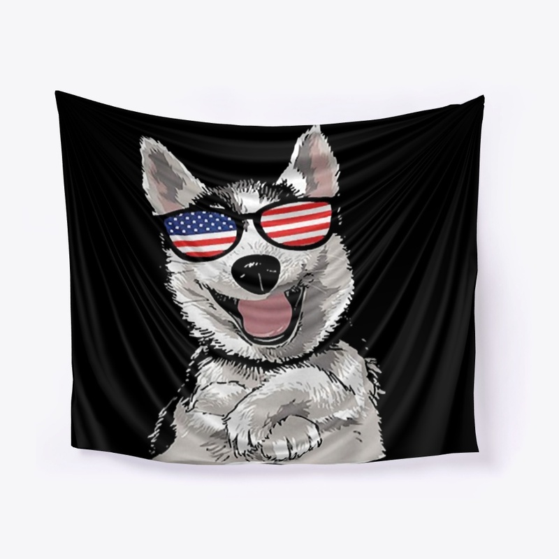 Husky Dancing American Flag Sunglasses