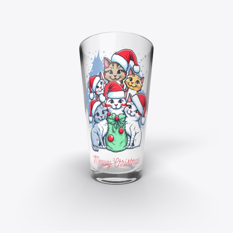Cute Cat wishing Merry Christmas shirs