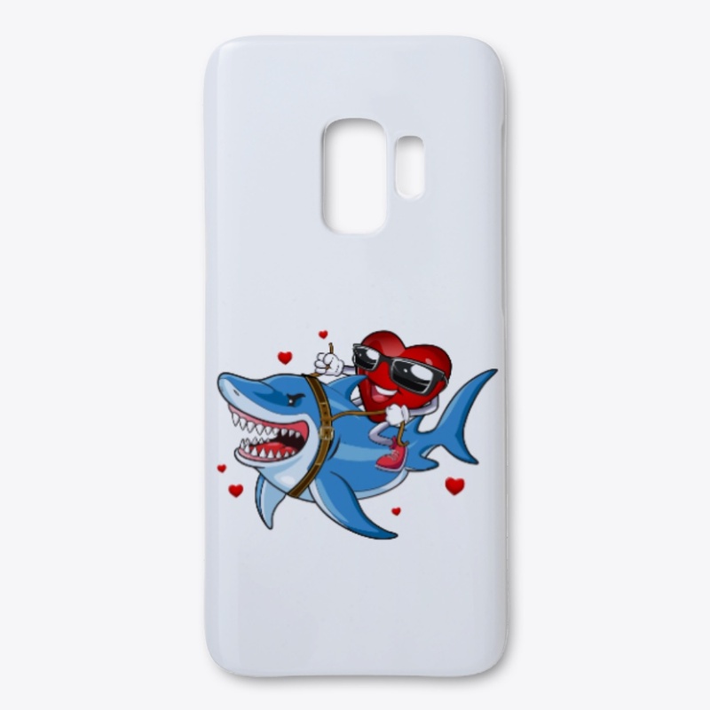 Heart Riding Shark Valentine T Shirt