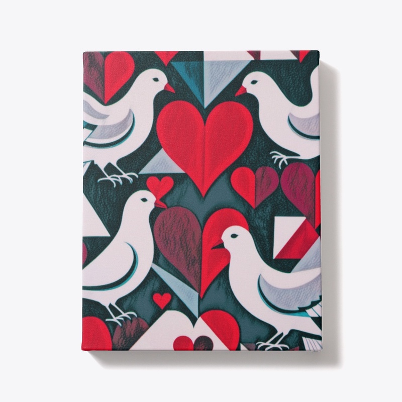 Gouache Dove in Cubism