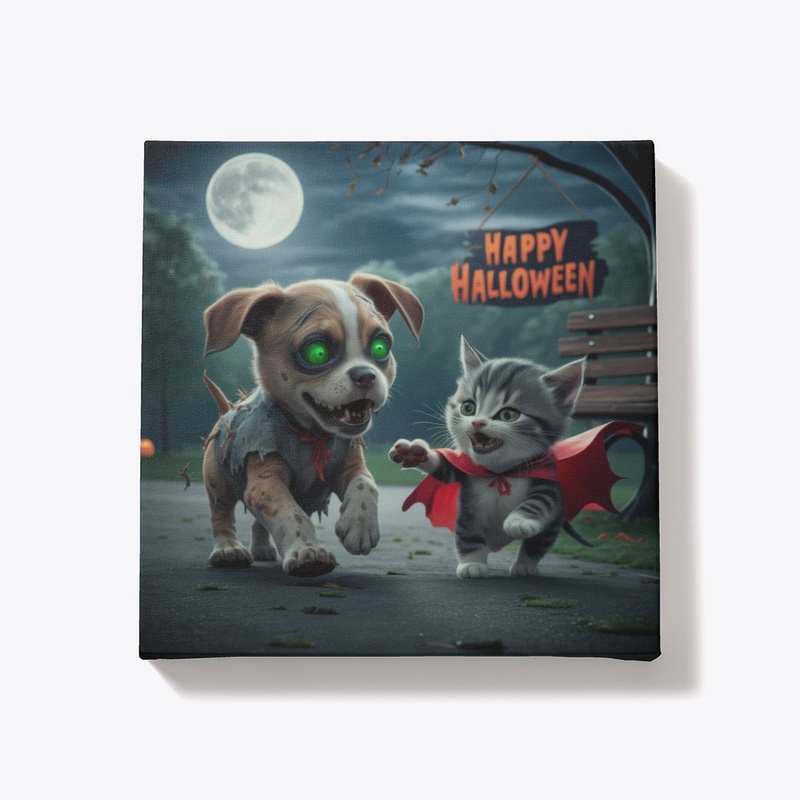 Zombie Dog & Vampire Cat Art