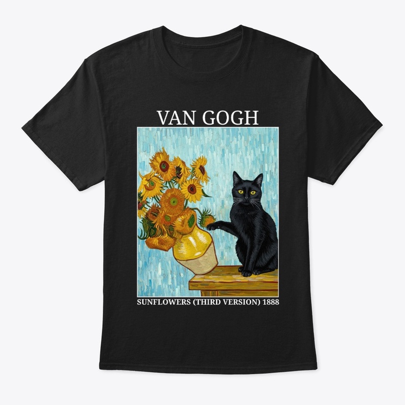 Van Gogh Sunflowers Cat