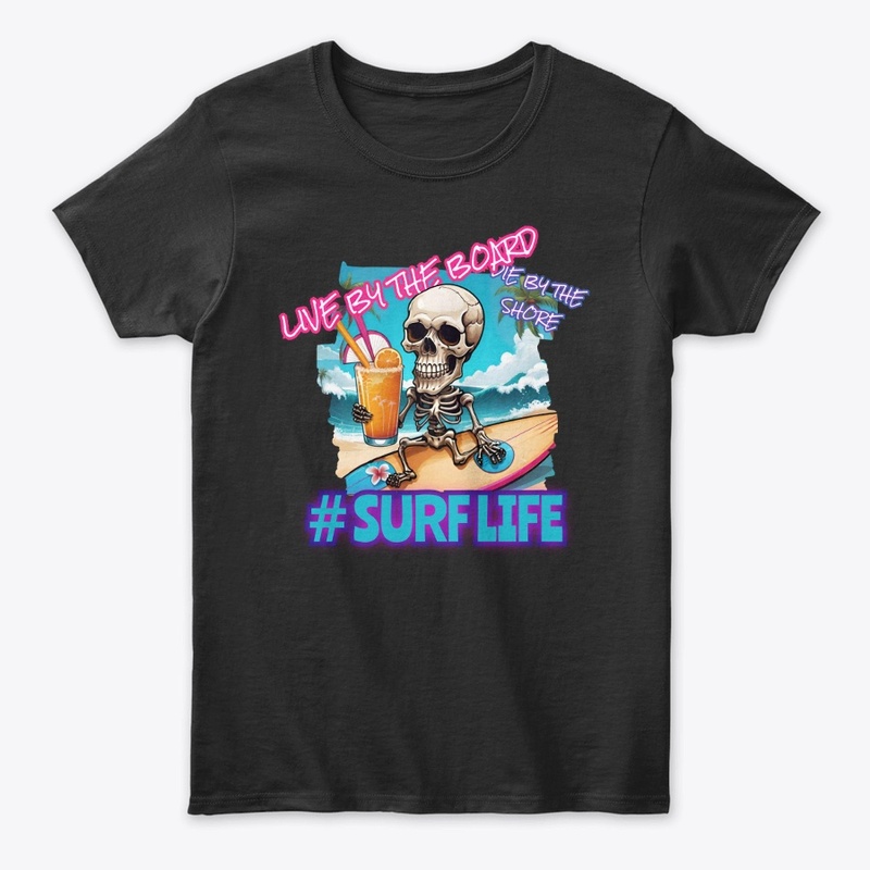 Surf life funny Beach neon Graphic Print