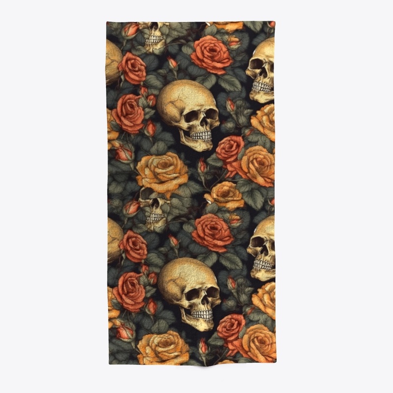 Skull and Roses All Over Print 