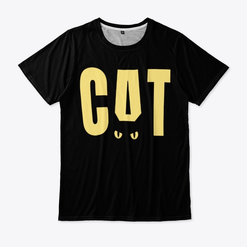 Black Casual Cat tee