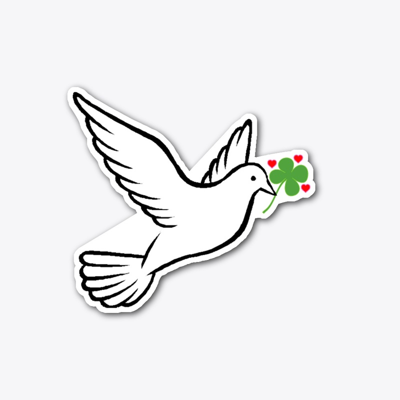 Dove w Shamrock & Hearts
