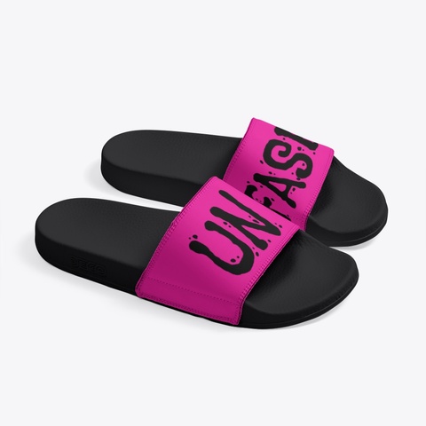 Unfasho Slides ( Are You Fasho ? Merch) Hot Pink T-Shirt Right