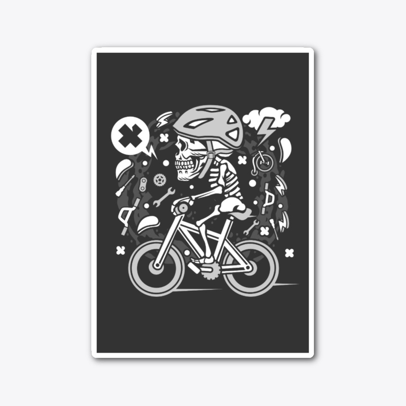 Skull Biker Streetwear Sticker