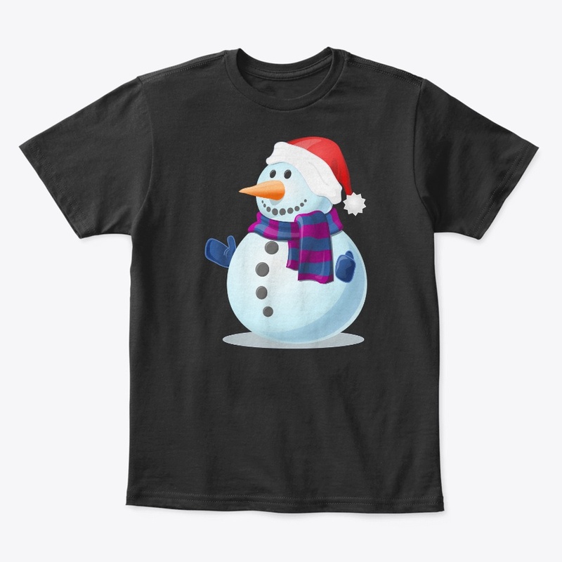 Snow man wearing santa hat design