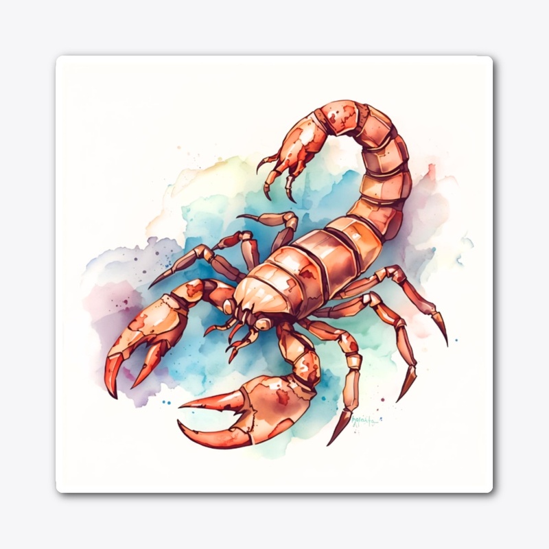 Scorpio in Fiery Watercolors
