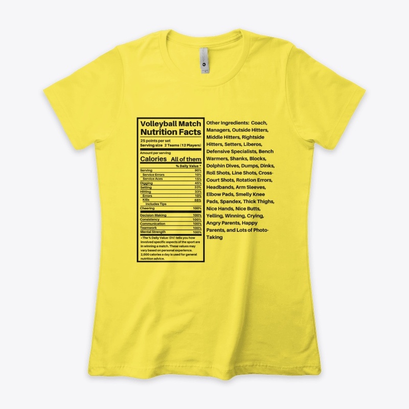 Volleyball Match Nutrition Facts