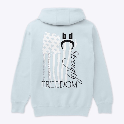 Baddadz Black Freedom Logo Blue Mist T-Shirt Back