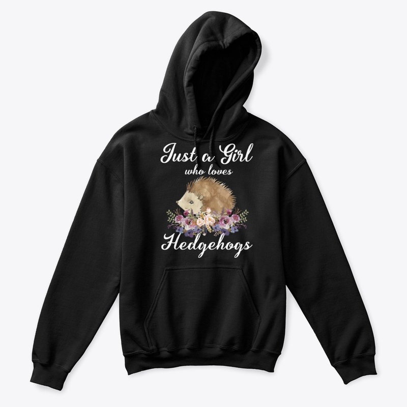 Girl Loves Hedgehogs Watercolor Style