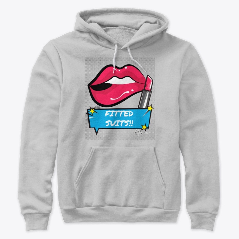 Lip Bite Pop Art Fitted Suits
