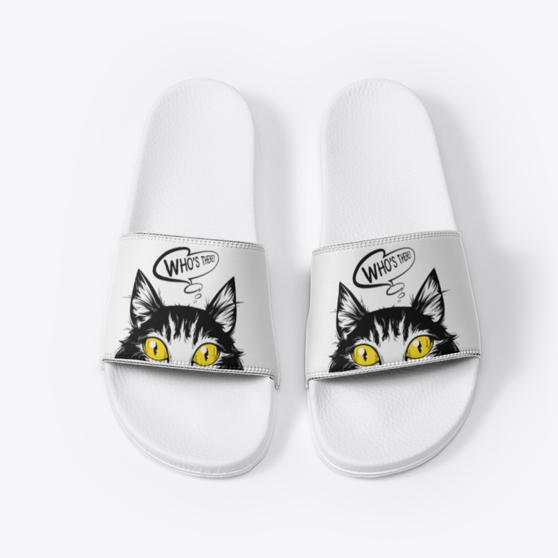 Spooky Black Cat Eyes Who's There Design