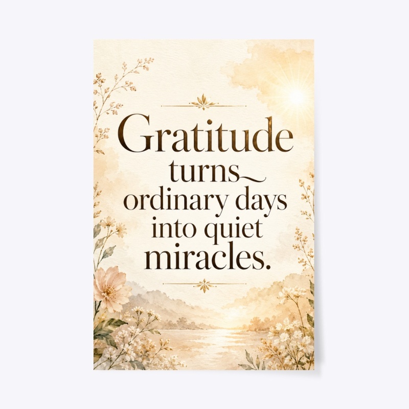 Quiet Miracles Gratitude Print