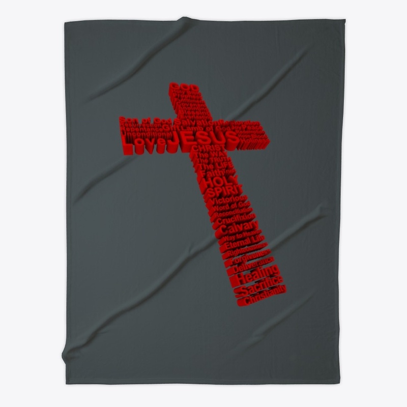 Christian Red Cross with Faith Words