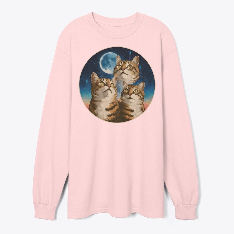 Triple Moon Cat Vintage Design