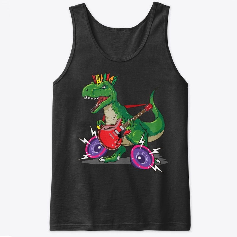 Dinosaur And Electric Guitar Lover Gift
