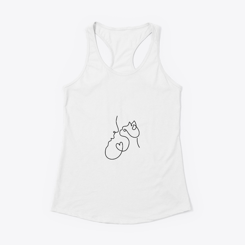 Cat mom love line art t shirt