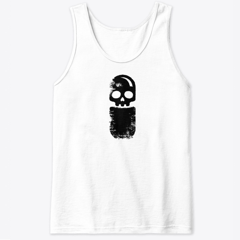 Black on White Pill Skull