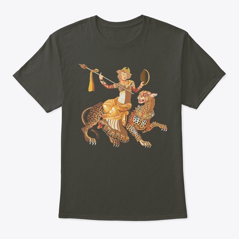 Dionysos Riding On A Panther Smoke Gray T-Shirt Front