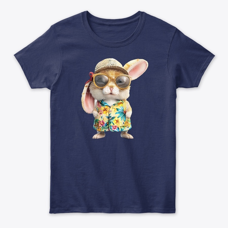 Cute bunny in shirt with sunglasses