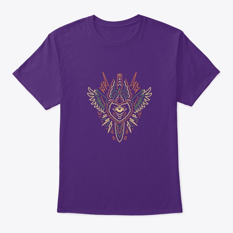 Line Art Flying Dagger Heart