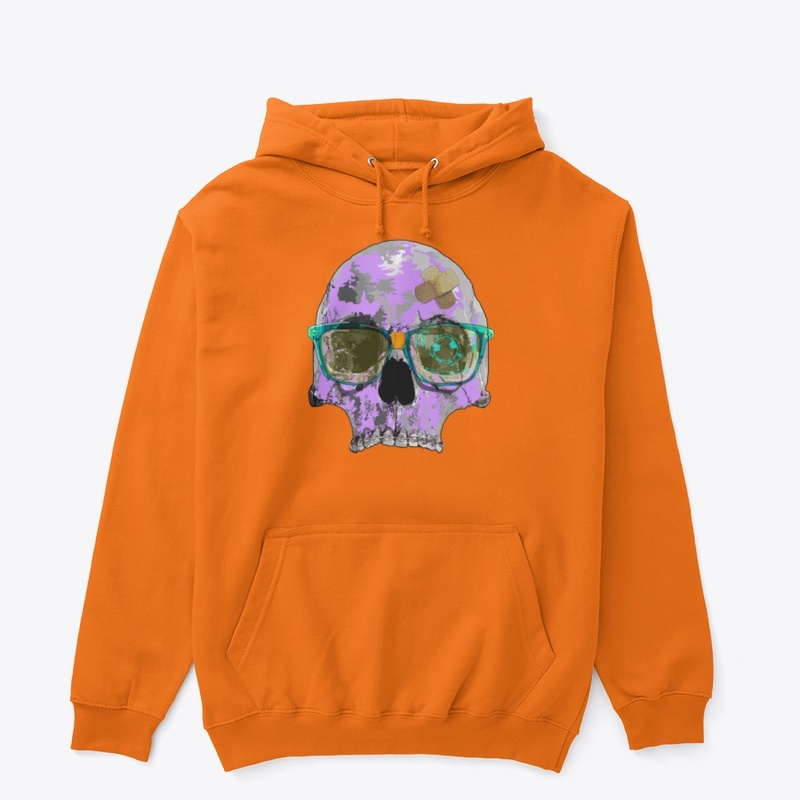 Purple skull, bracings, AR glasses, etc.