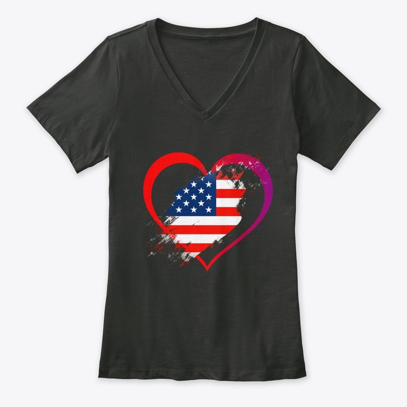 american flag in heart beautiful design 
