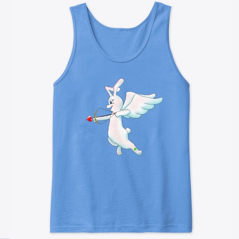 Cupid Easter Bunny with Shamrock Tattoo