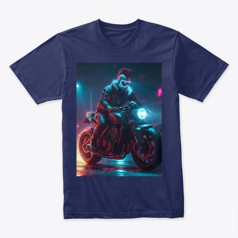 Cyberpunk Motorcyclist