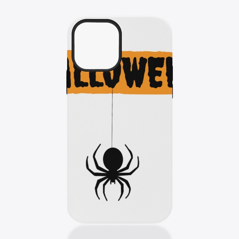 Halloween text and spider design 