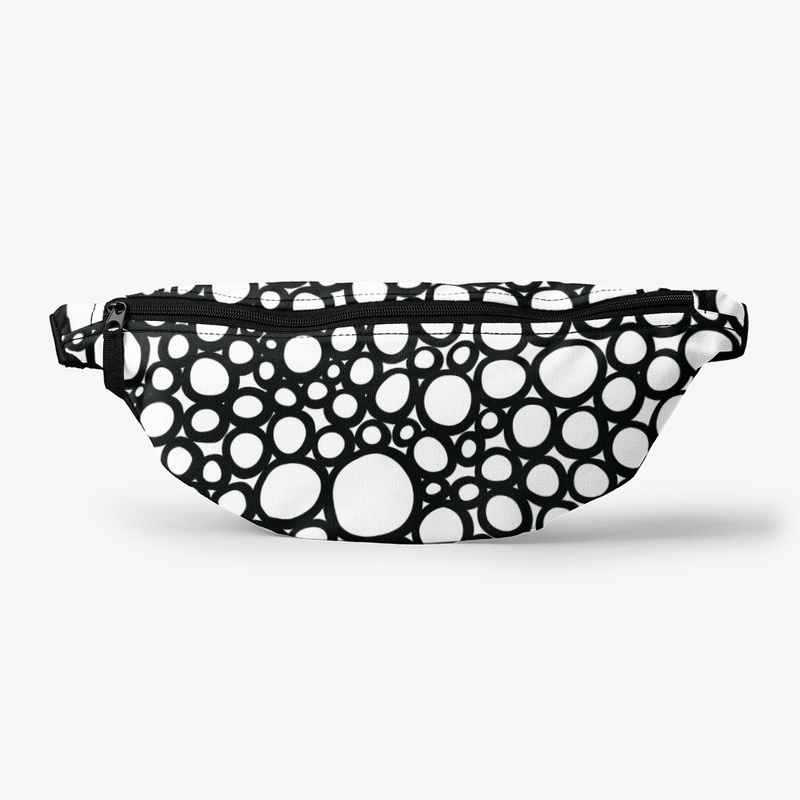 Black and white circle design mask