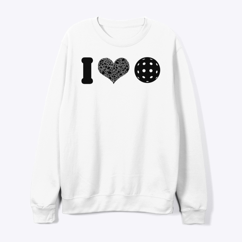 I Heart Pickleball Black w/ Outdoor ball