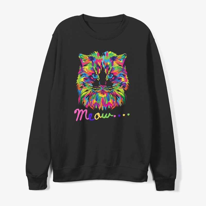 MEOW Cute & Playful Cat- T-Shirt design