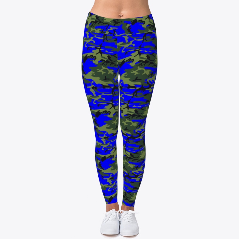 Blue Camouflage Style Leggings 