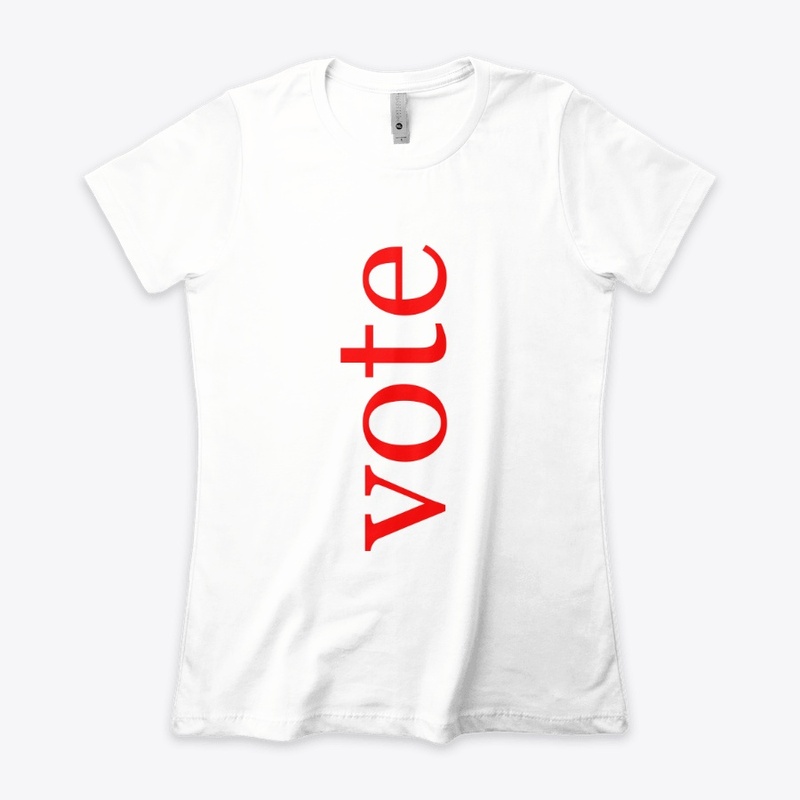Vote Written in Red Vertical